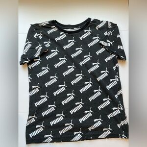 Puma Kids Black and White Logo Tee